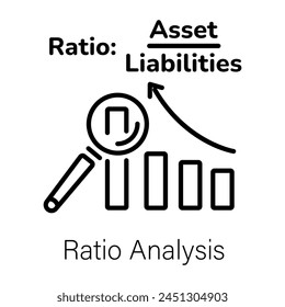 Here’s a linear icon depicting ratio analysis 