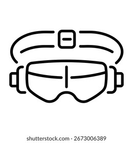 Um ícone linear representando um equipamento de headset vr