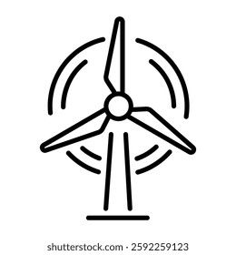 A linear icon depicting wind turbine