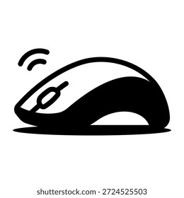 Un icono lineal que representa un ratón inalámbrico
