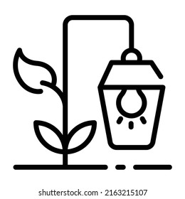 Lineares Icon-Design der Öko-Beleuchtung 

