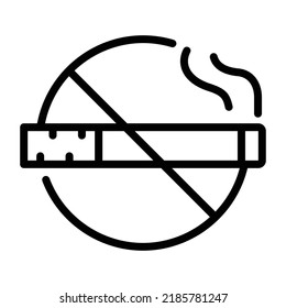 Ein lineares Icon-Design ohne Rauchen 
