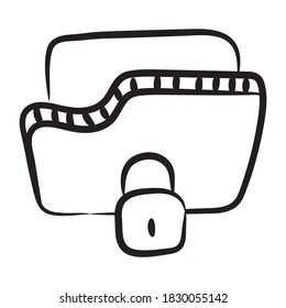 Linear icon design of private folder, docs in editable vector 