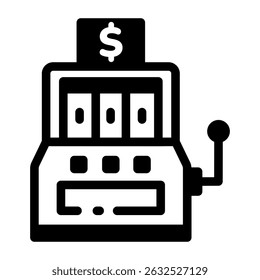 A linear icon of digital poker machine
