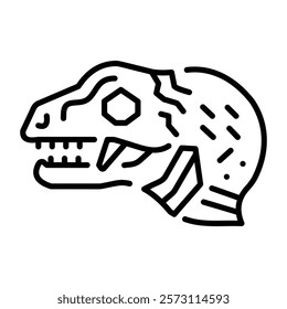 A linear icon of dinosaur fossil 