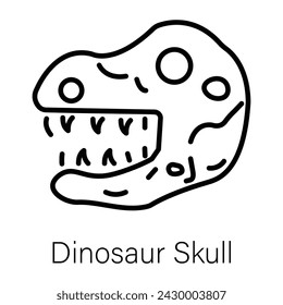 Here’s a linear icon of dinosaur skull