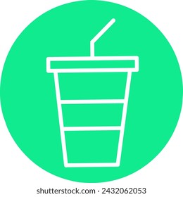Linear Icon of Disposable Plastic Cup With Lid