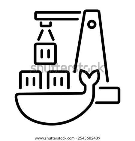 A linear icon of docker engine