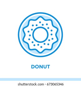 Linear icon DONUT of bakery, cooking. Pictogram in outline style. Suitable for mobile apps, websites and presentation