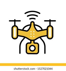 Linear icon Drone. Virtual and augmented reality gadgets, robotics. Suitable for banners, mobile application, website, interfaces