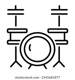 Ein lineares Symbol des Drum-Kits 