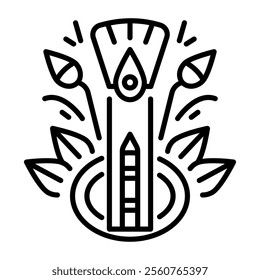 A linear icon of egyptian lotus symbol 