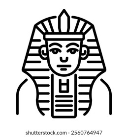 A linear icon of egyptian pharaoh 