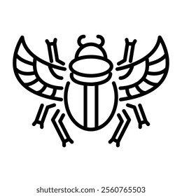 A linear icon of egyptian scarab 