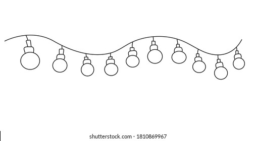 
Linear icon festive lanterns garland for birthday christmas. Holiday icon. Trendy flat design.