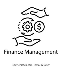 Un icono lineal de la gestión financiera 