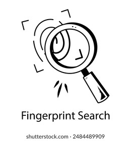Ein lineares Symbol der Fingerabdrucksuche 