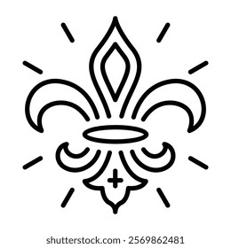 A linear icon of fleur symbol 