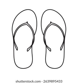 Linear icon of flip flops. Sandals. Slippers. Vector.