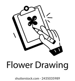 Here’s a linear icon of flower drawing 