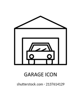 Linear icon. Garage drawing. Vector illustration