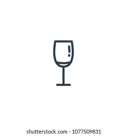 Linear icon of a glass of cocktail
