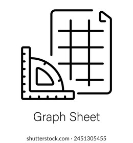 Here’s a linear icon of graph sheet 