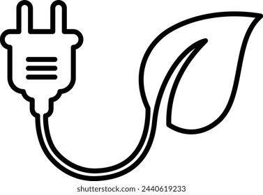 Linear icon of green energy as renewable energy concept