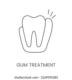 Linear icon gum treatment. Vector illustration for dental clinic