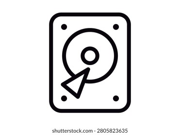 Linear icon of a hard drive