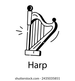 Here’s a linear icon of a harp 