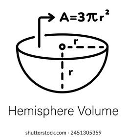 Here’s a linear icon of hemisphere volume 