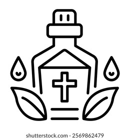 A linear icon of holy water bottle 