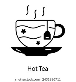 Here�s a linear icon of hot tea bag
