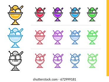 Linear icon ICE CREAM of bakery, cooking. Premium quality outline symbol for web graphics and print