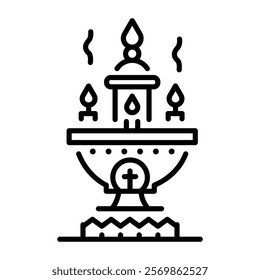 A linear icon of incense burner 