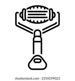 A linear icon of a jade roller 