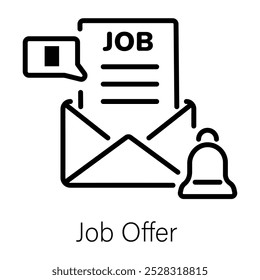 Um ícone linear da oferta de emprego 