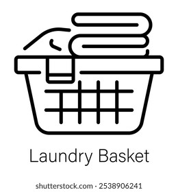 A linear icon of laundry basket 
