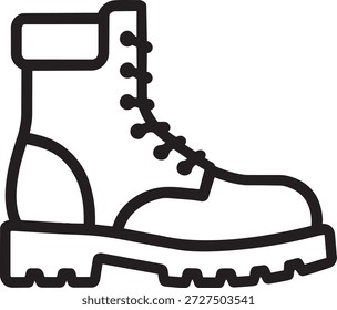 Lineare Ikone aus Leder Stiefel Winterschuhe Wanderschuhe