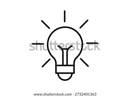 Linear icon of a lit light bulb symbolizing a creative idea