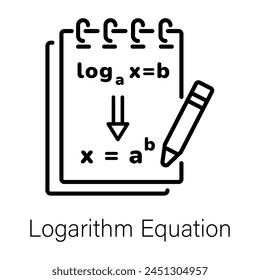 Here’s a linear icon of logarithm equation 