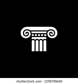 Linear icon, logo, silhouette of ancient greek column, order.