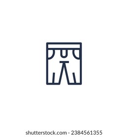 Linear icon of long shorts below knee. Casual clothes and shoes. Wardrobe item to create modern fashionable look. Simple dark grey vector symbol isolated on white background