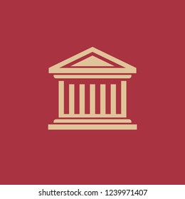 Linear icon of luxury temple, palace, house. Vector, isolated. Gold color silhouette.
