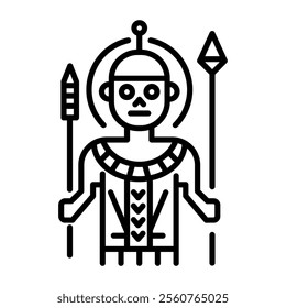 A linear icon of maasai warrior 