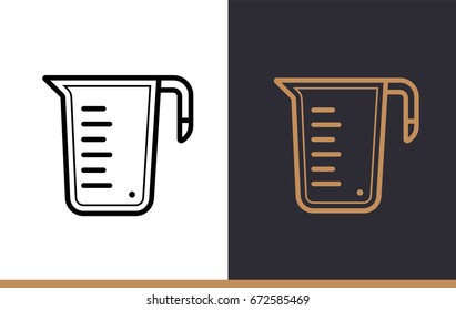 Linear icon MEASURE CUP of bakery, cooking. Pictogram in outline style. Suitable for mobile apps, websites and presentation