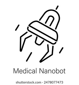 Here’s a linear icon of a medical nanobot