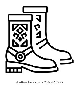 A linear icon of medieval boots 
