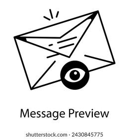 A linear icon of message preview